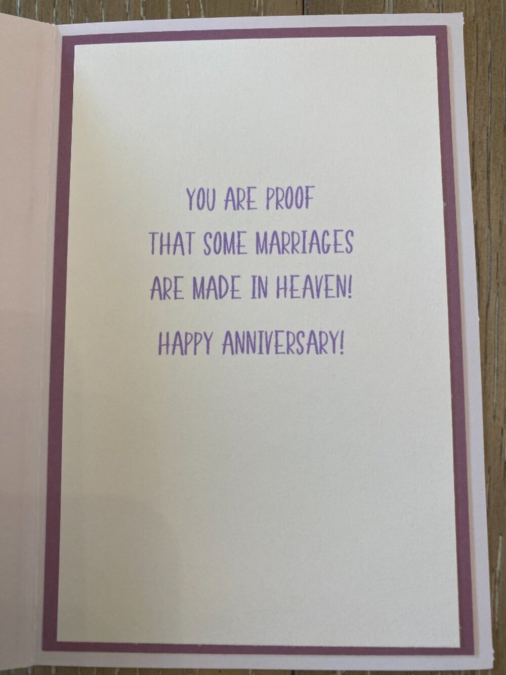 HANDMADE BY ROSEMARIE ANNIVERSARY CARD - Picture 2 of 3